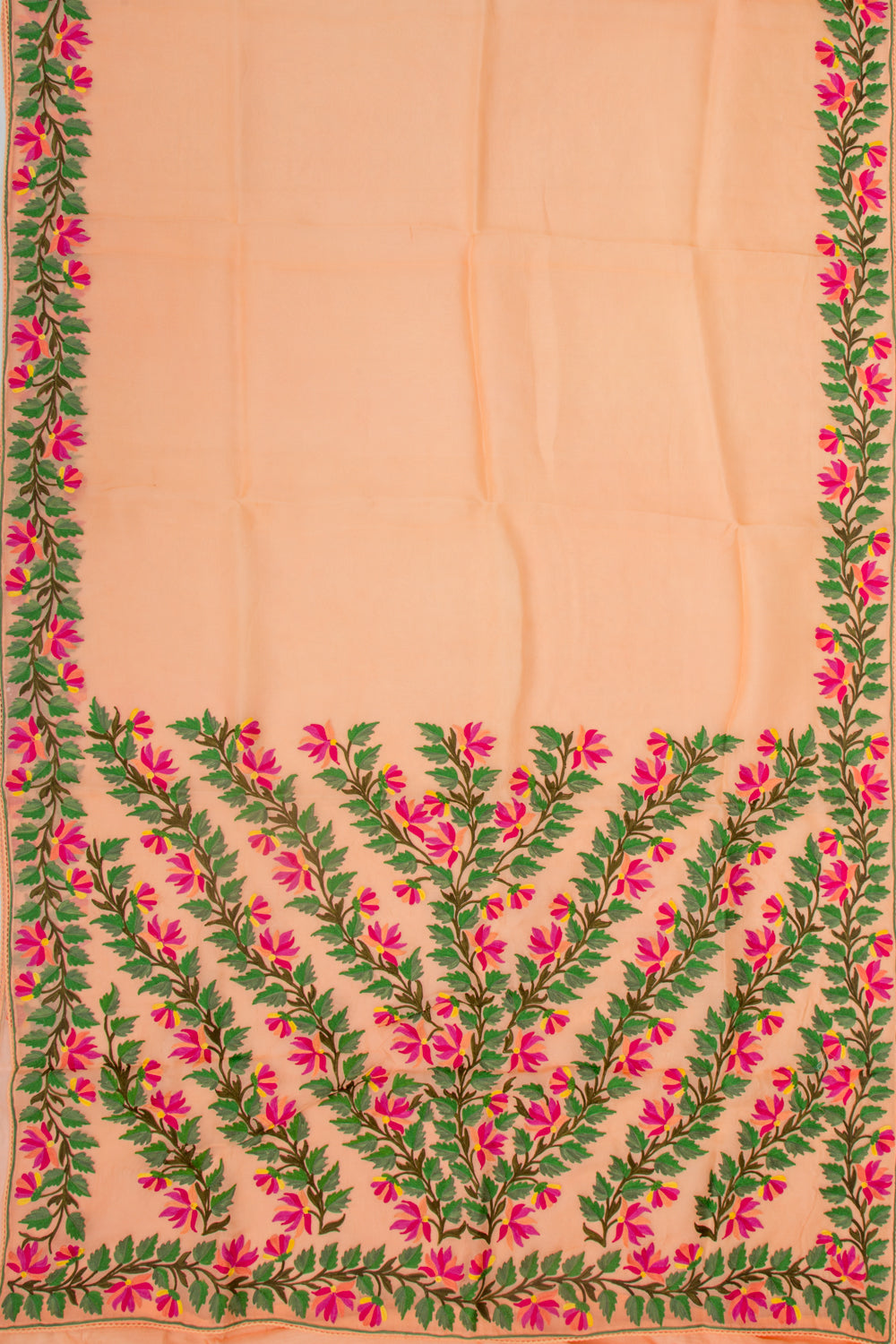 Organza Plain Pastel Orange Saree