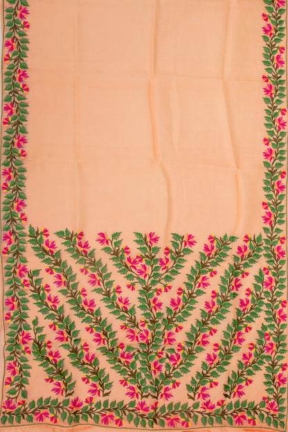 Organza Plain Pastel Orange Saree