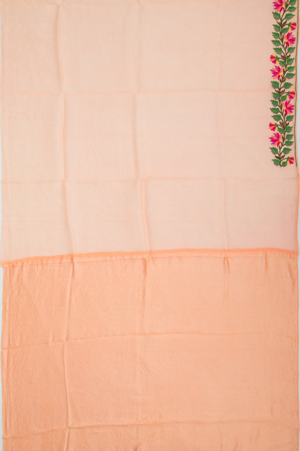 Organza Plain Pastel Orange Saree