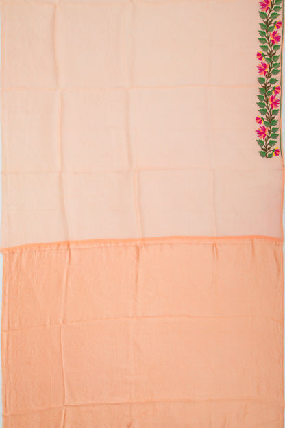 Organza Plain Pastel Orange Saree