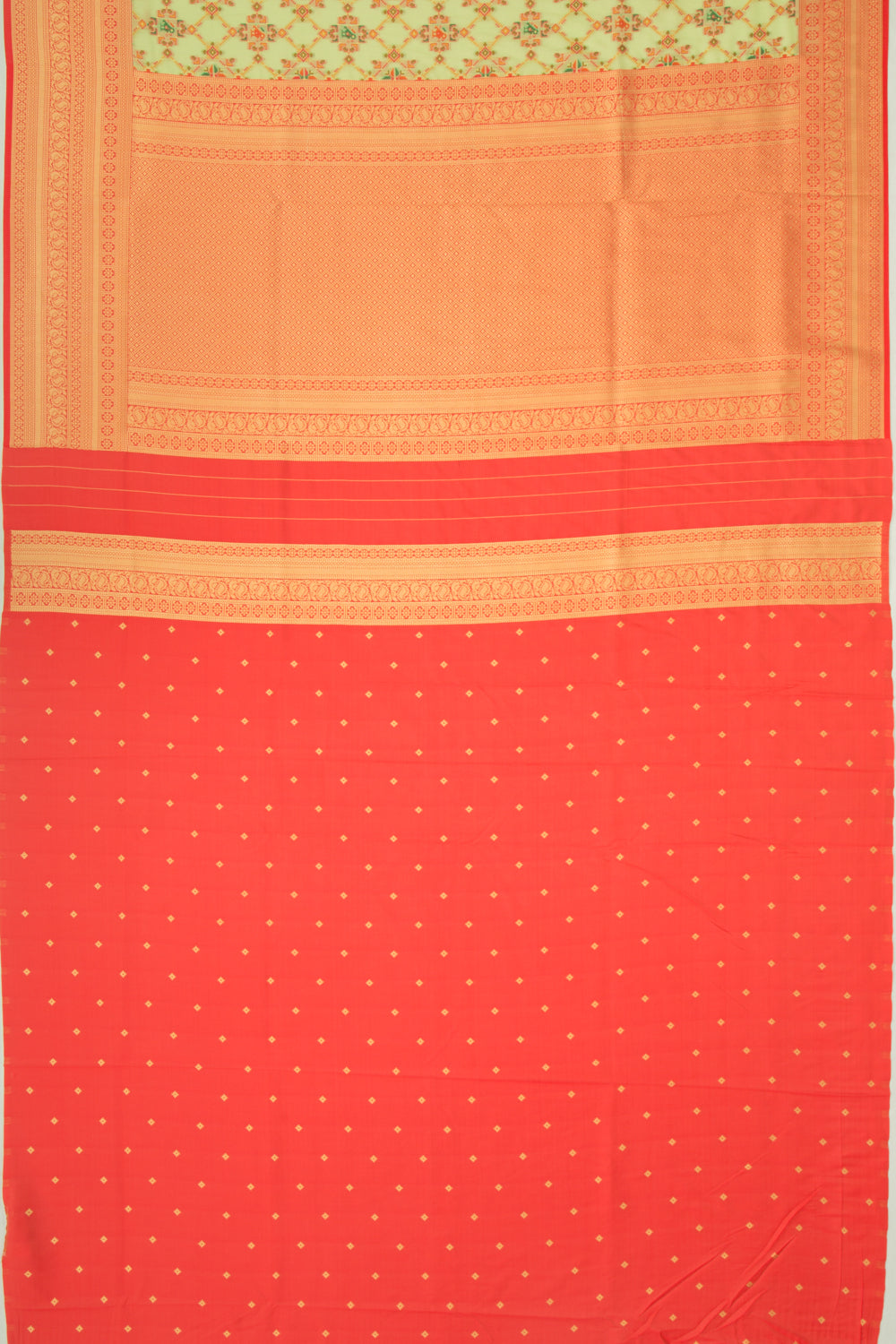 Chanderi Cotton Brocade Pastel Green Saree