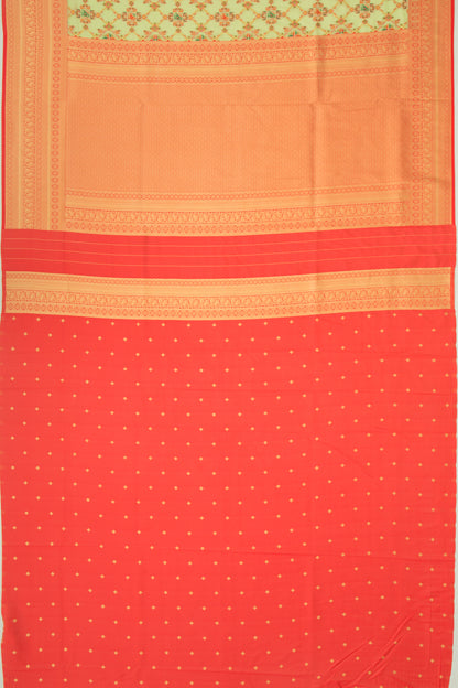 Chanderi Cotton Brocade Pastel Green Saree