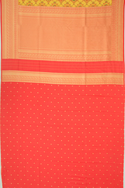 Chanderi Cotton Brocade Mustard Yellow Saree