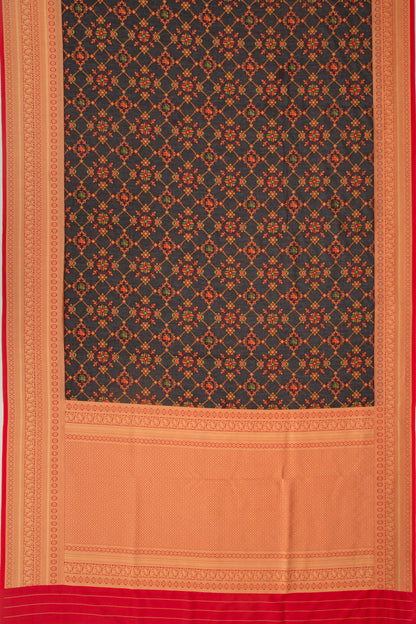 Chanderi Cotton Brocade Black Saree