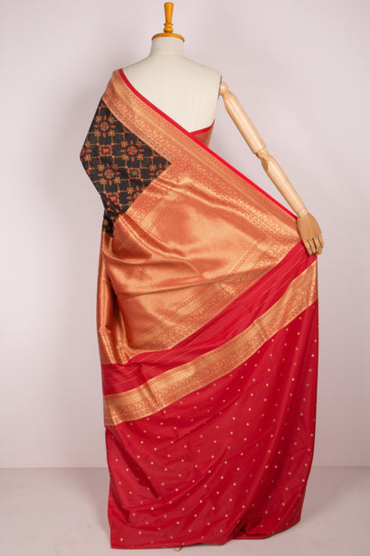 Chanderi Cotton Brocade Black Saree