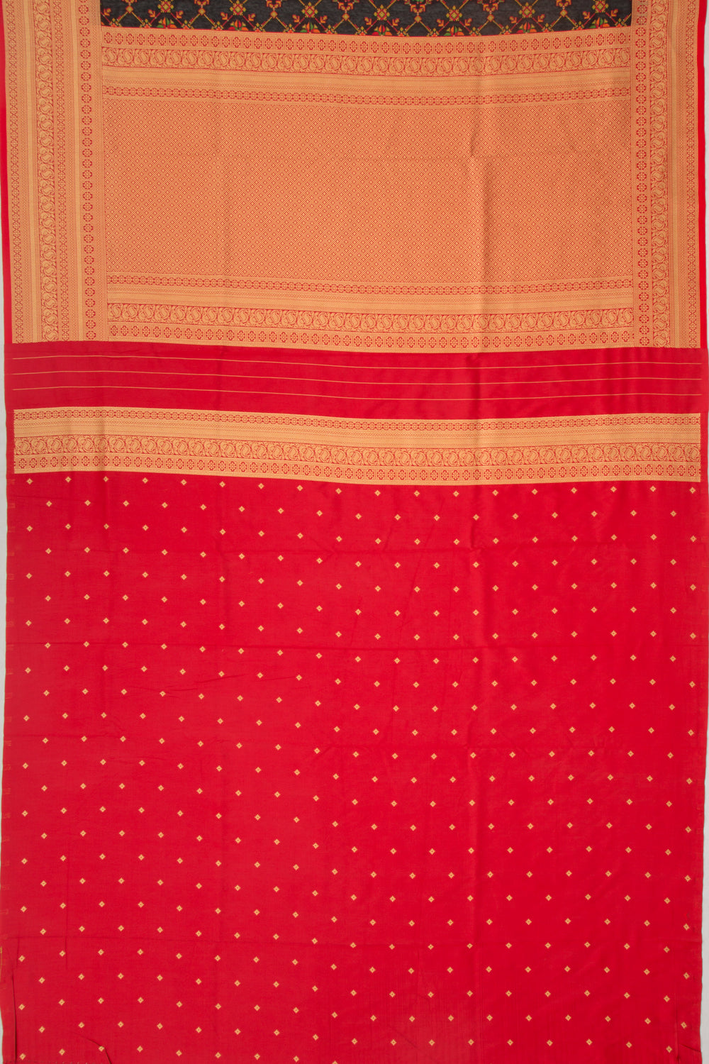 Chanderi Cotton Brocade Black Saree