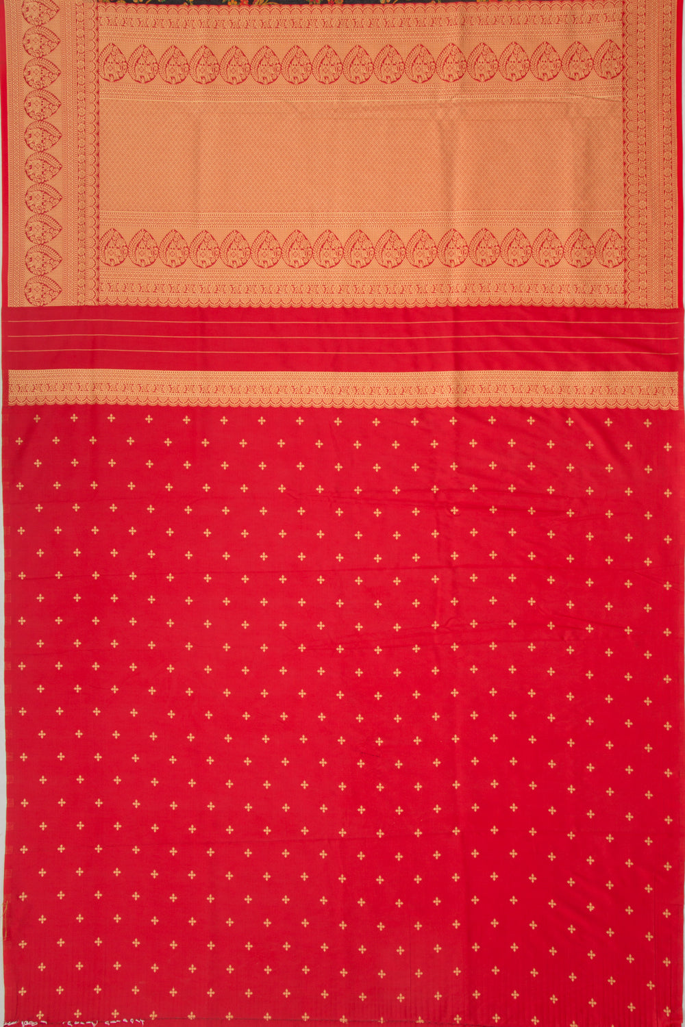 Chanderi Cotton Floral Jaal Black Saree