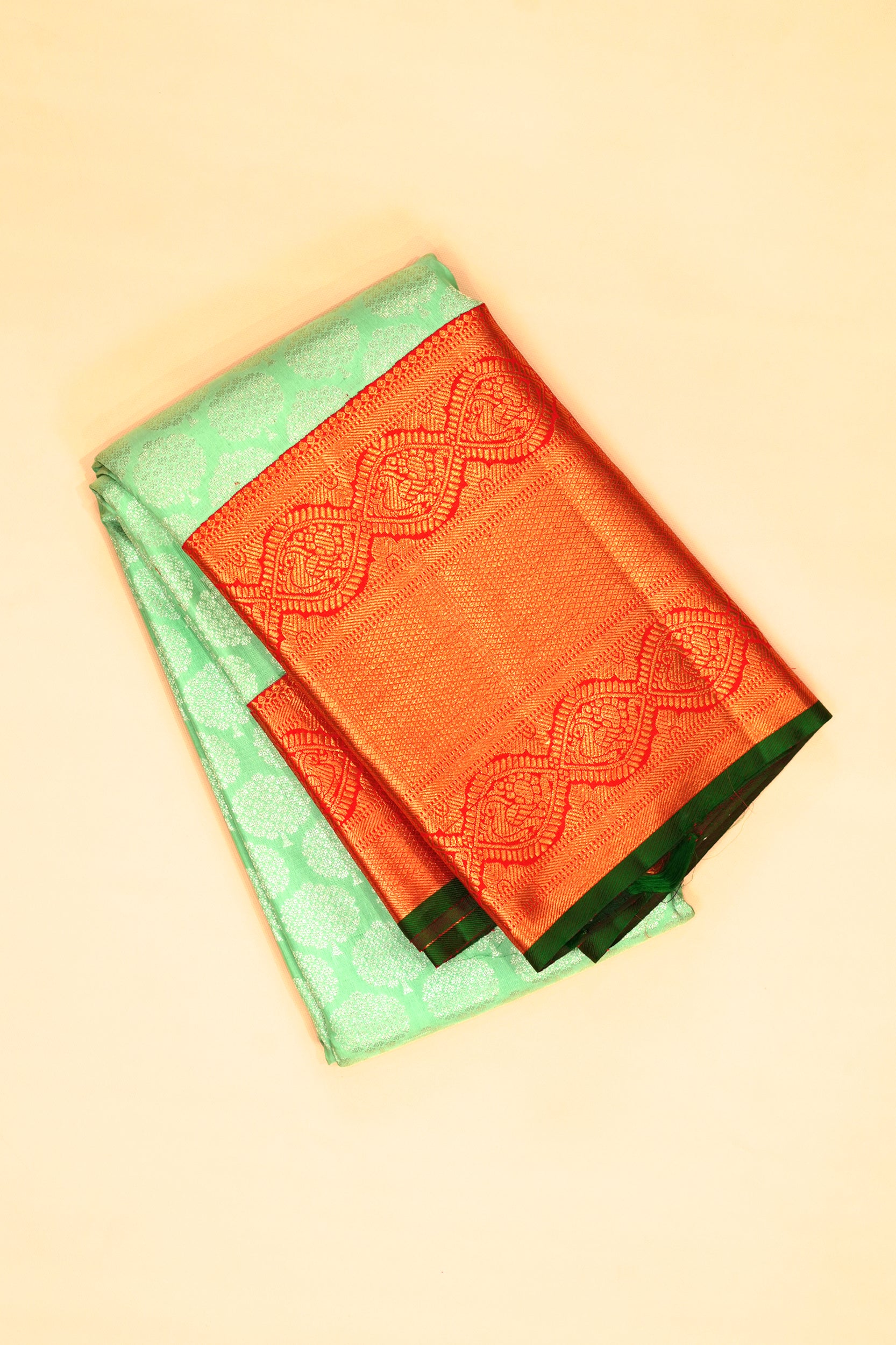 Kanchipuram Silk Brocade Sea Green Saree