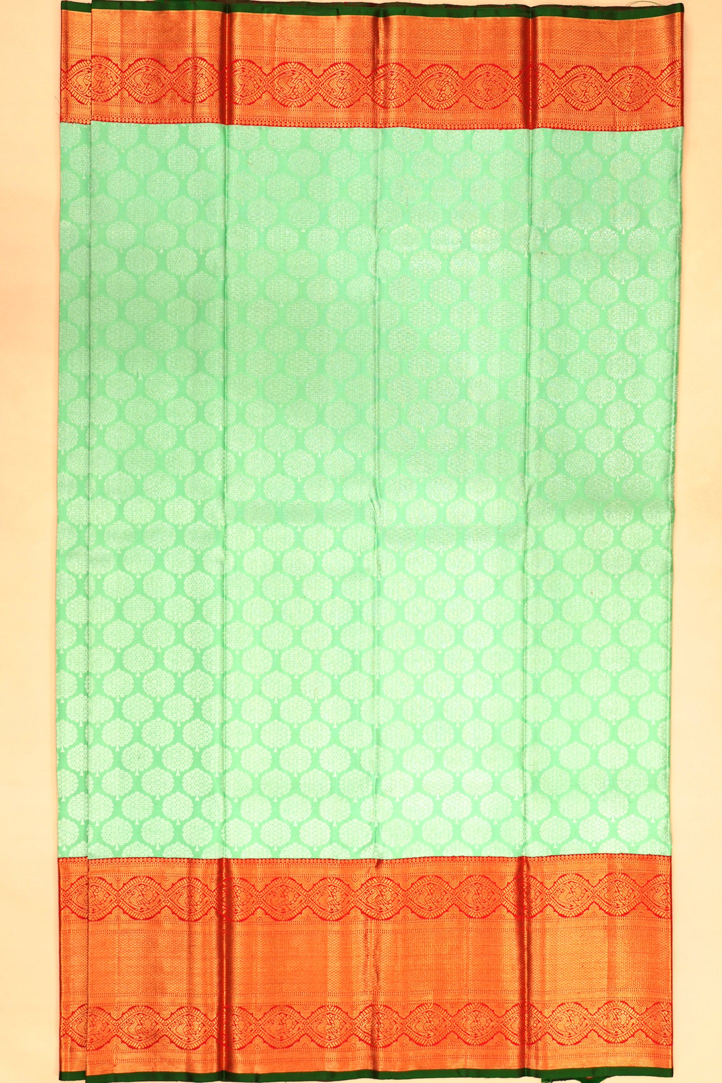 Kanchipuram Silk Brocade Sea Green Saree