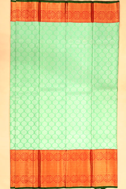 Kanchipuram Silk Brocade Sea Green Saree