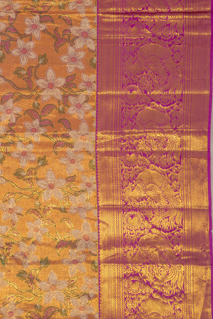Taranga Kanchi Silk Tissue Jaal Orange Saree