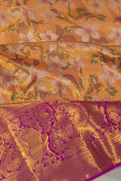 Taranga Kanchi Silk Tissue Jaal Orange Saree