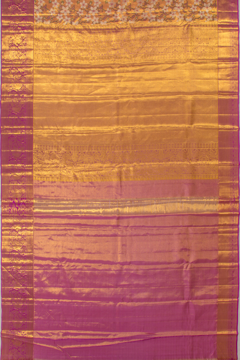 Taranga Kanchi Silk Tissue Jaal Orange Saree