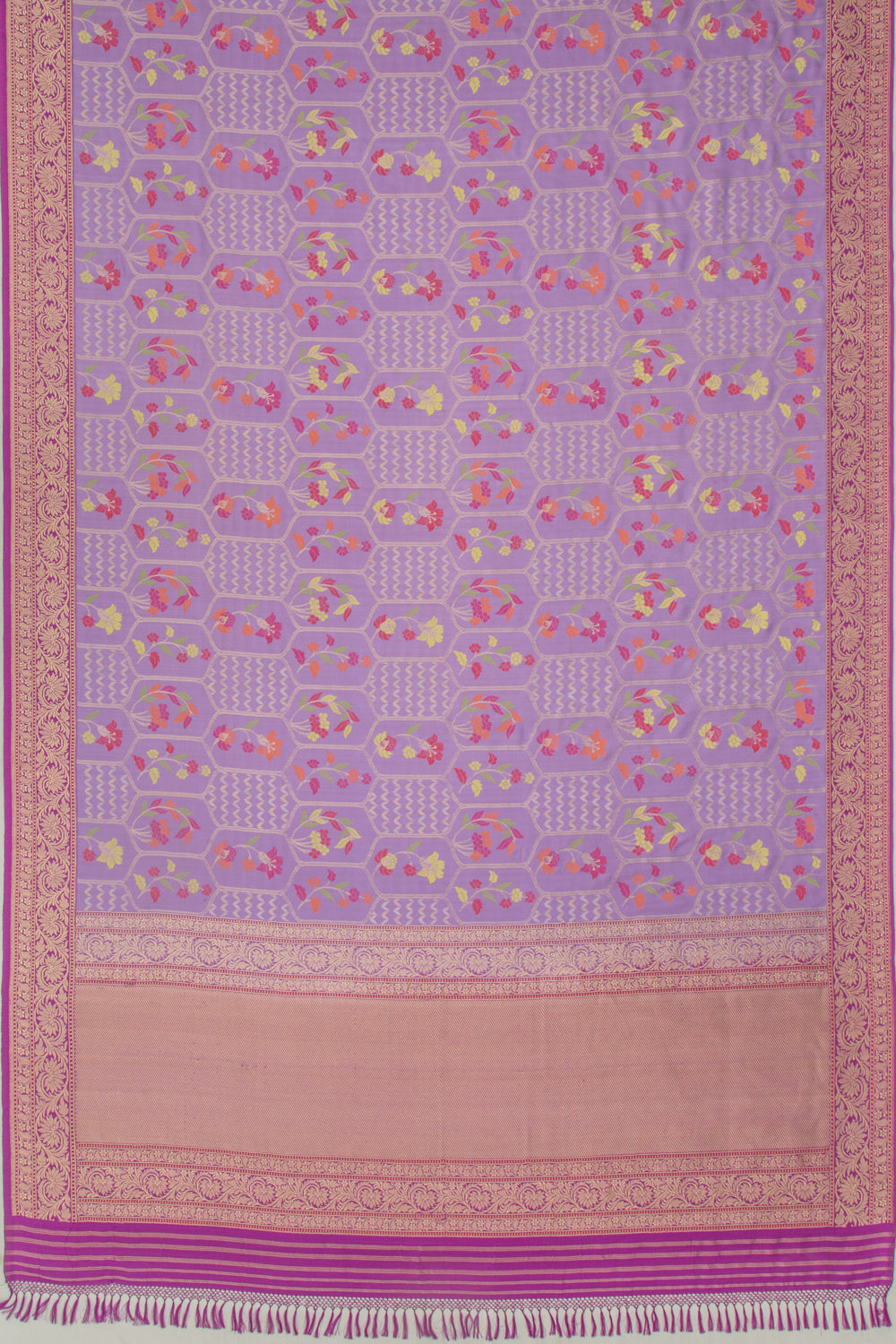 Banarasi Silk Jamdani Lavender Saree