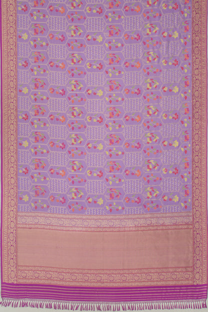 Banarasi Silk Jamdani Lavender Saree