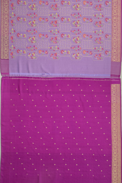 Banarasi Silk Jamdani Lavender Saree