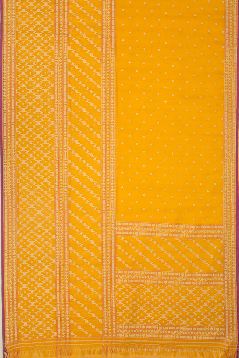 Banarasi Kora Organza Butta Mustard Yellow Saree