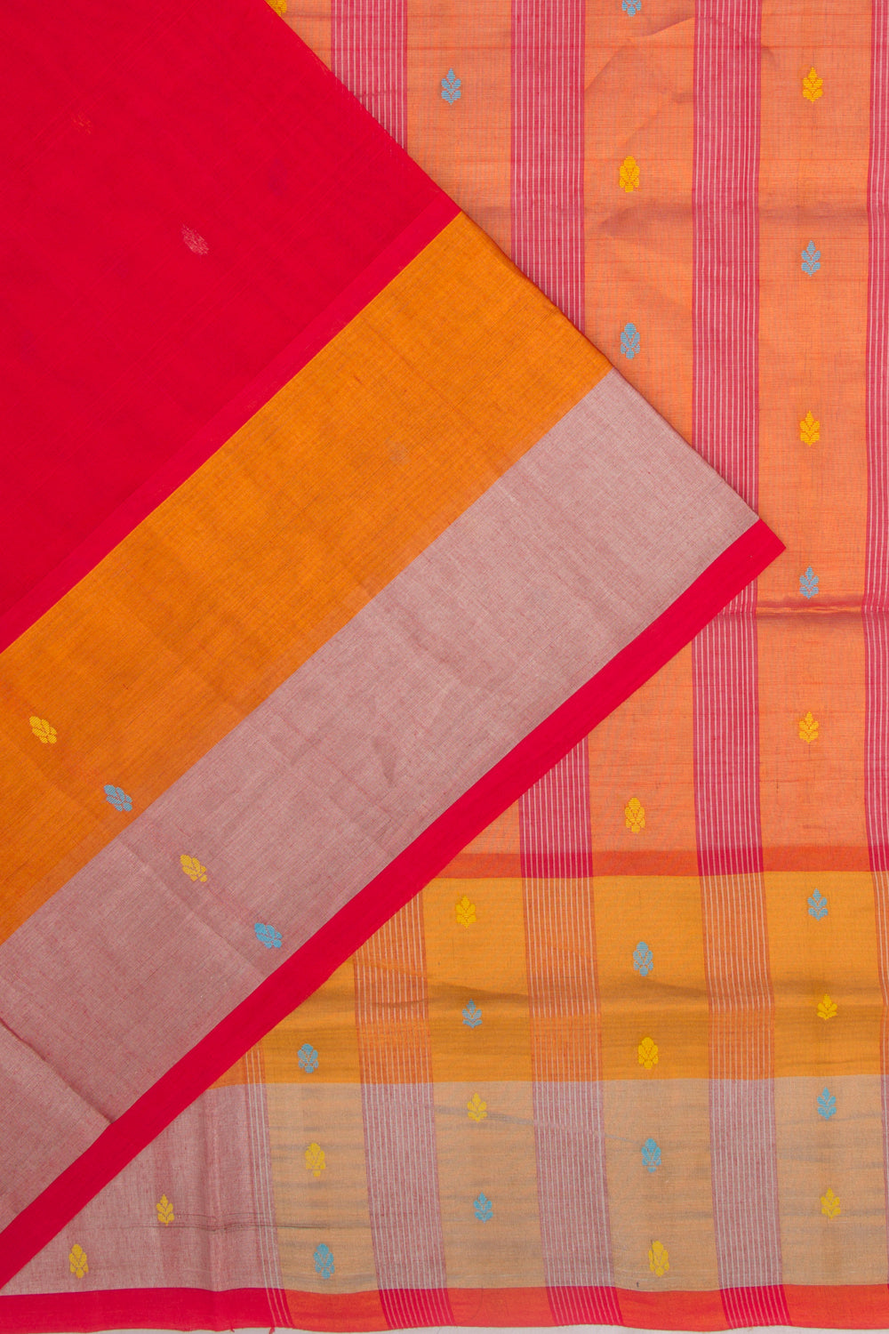 Chettinad Cotton Butta Red Saree
