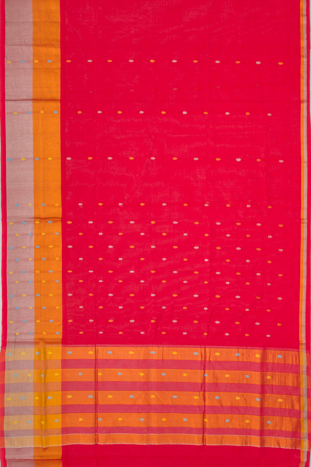 Chettinad Cotton Butta Red Saree