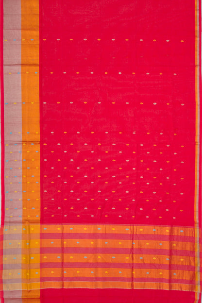 Chettinad Cotton Butta Red Saree