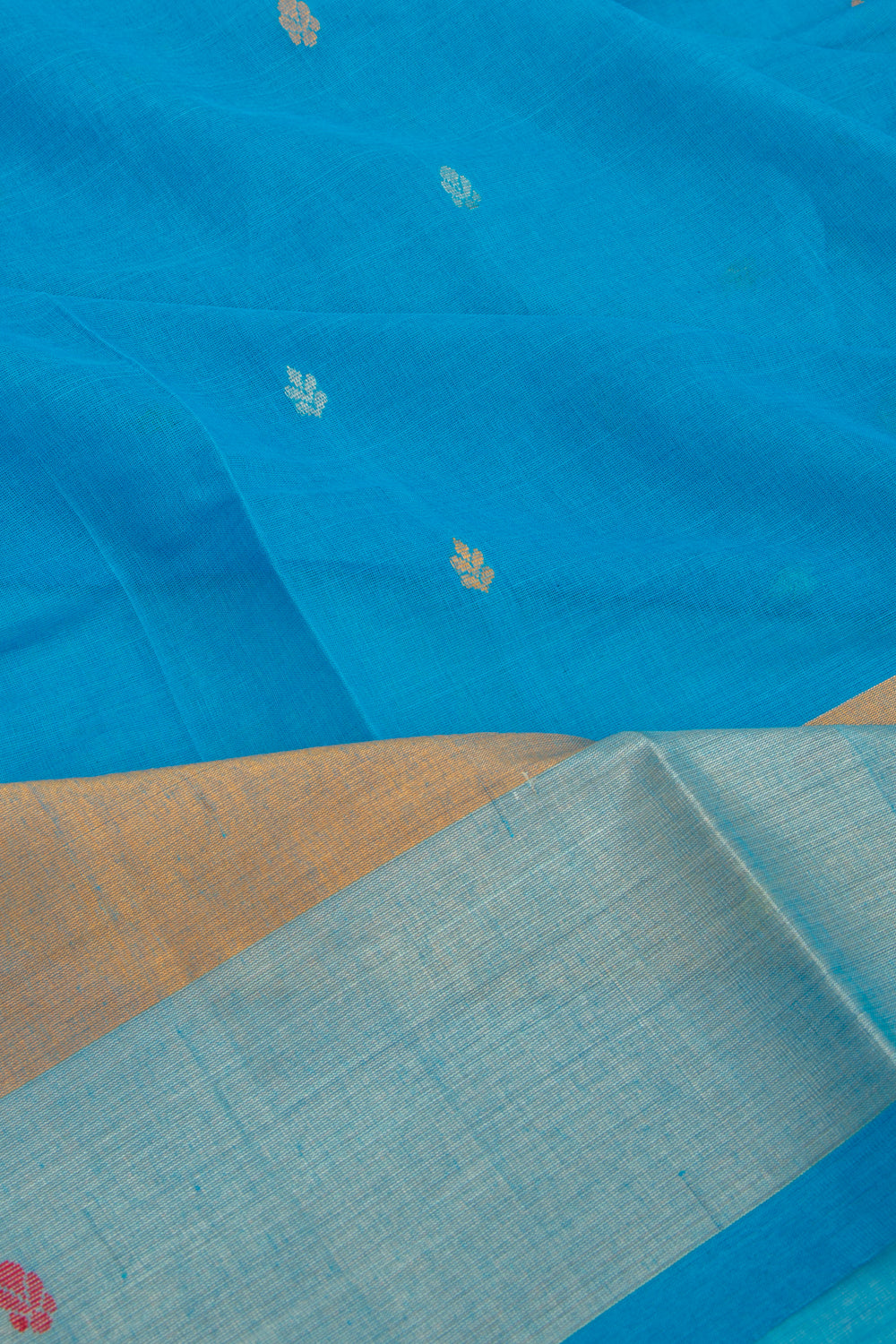 Chettinad Cotton Butta Sky Blue Saree