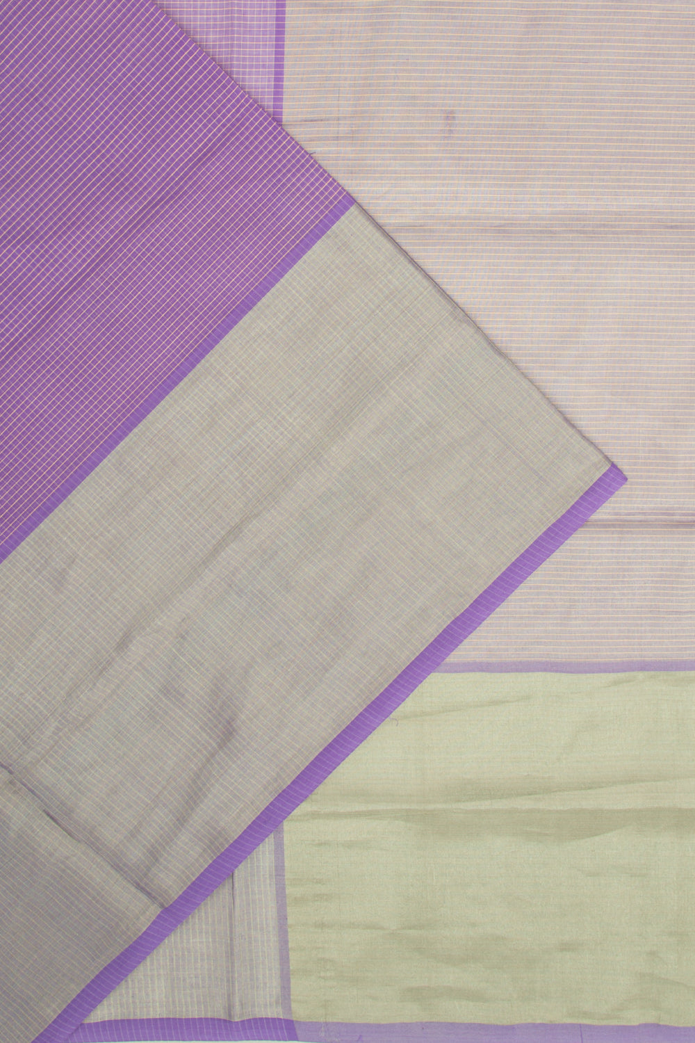 Chettinad Cotton Checks Lavender Saree