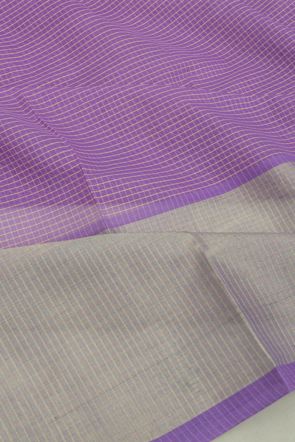 Chettinad Cotton Checks Lavender Saree