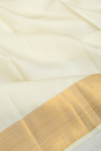 Kanchipuram Silk Plain White Dhoti 9X3 Muzham