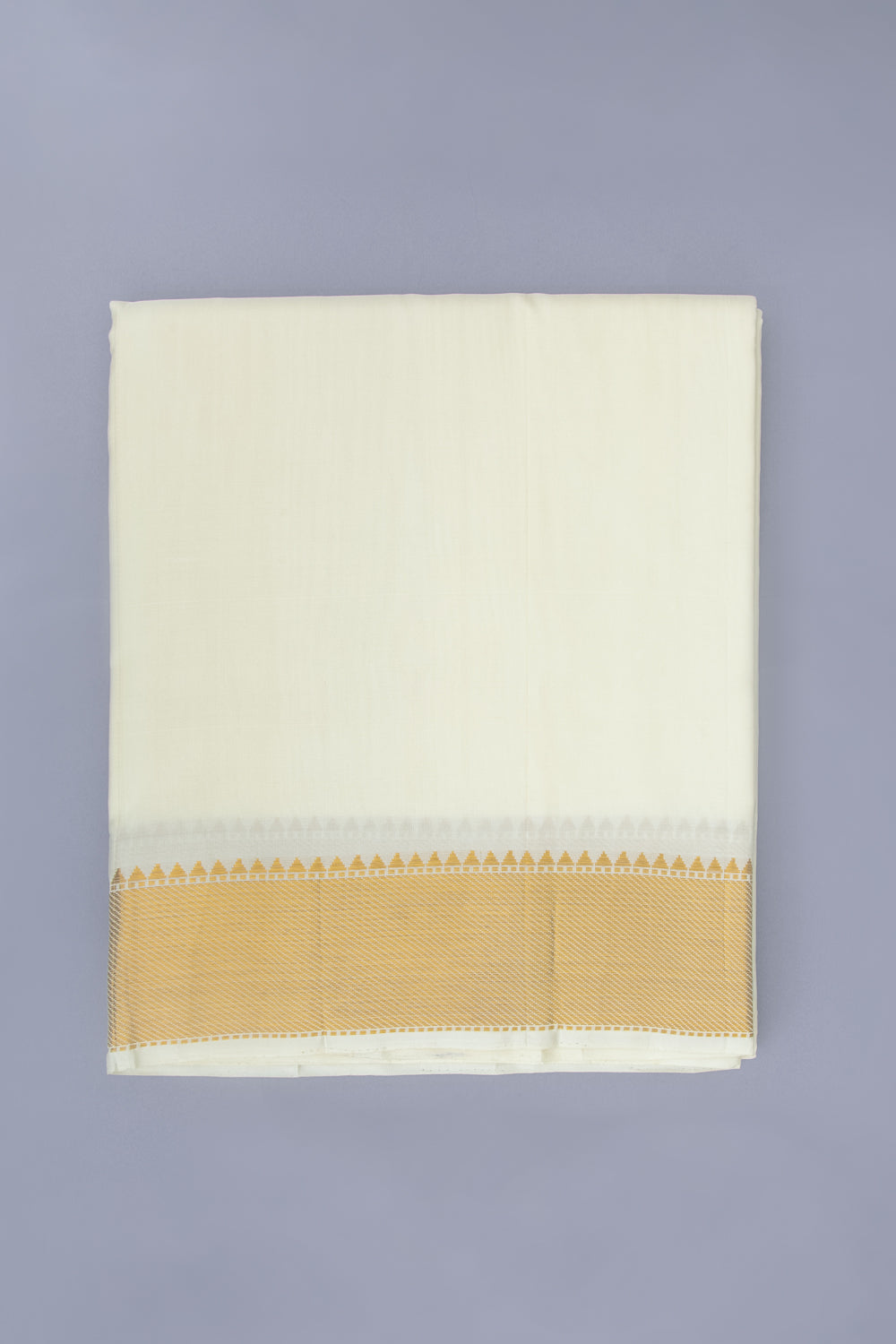 Kanchipuram Silk Plain White Dhoti 9X3 Muzham