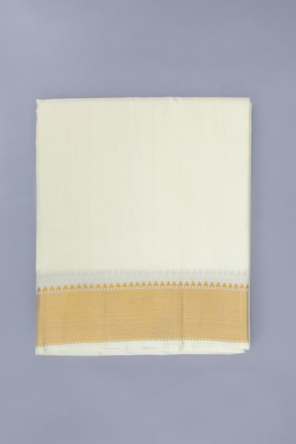 Kanchipuram Silk Plain White Dhoti 9X3 Muzham