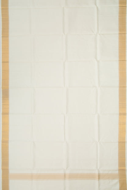 Kanchipuram Silk Plain White Dhoti 9X3 Muzham