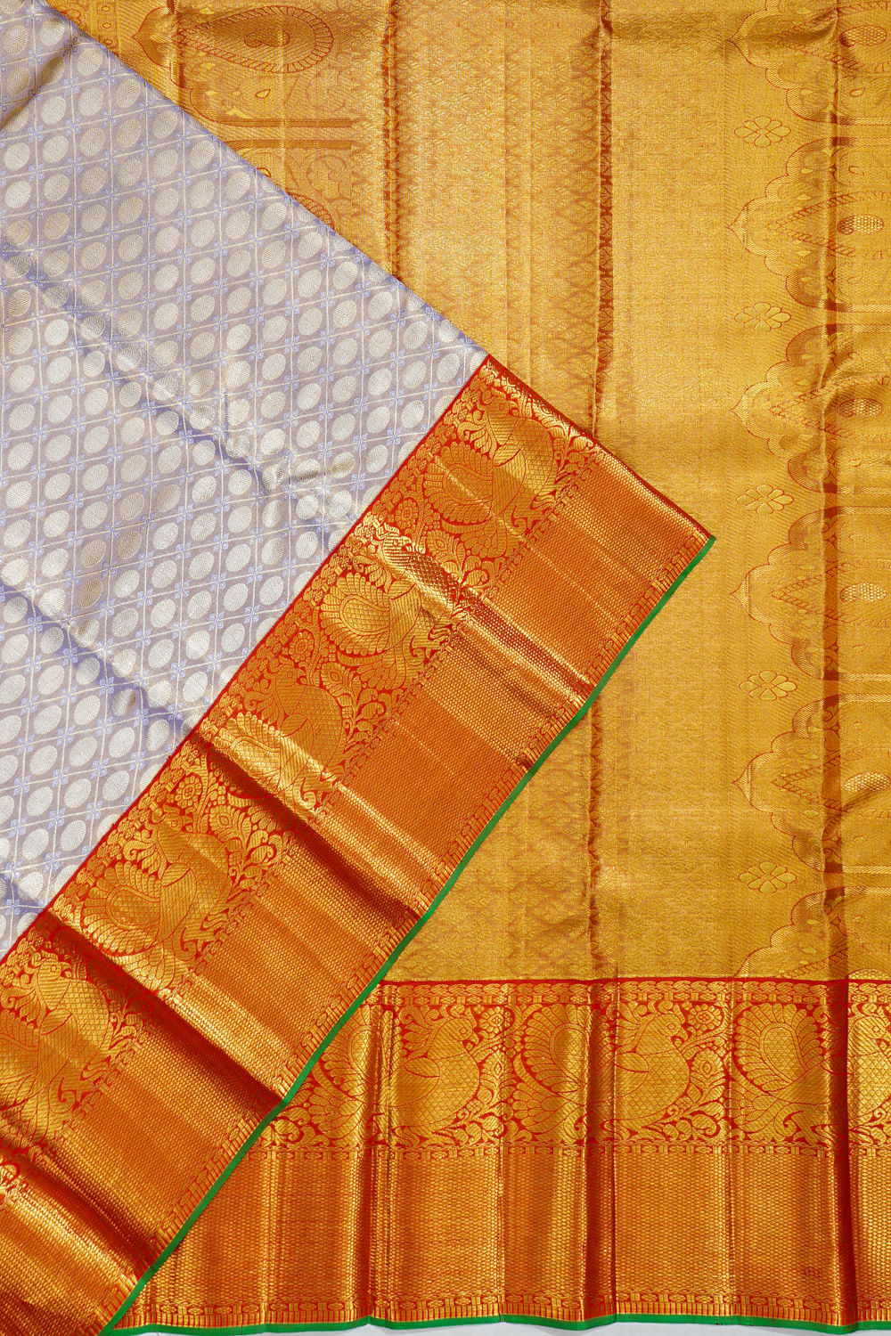 Kanchipuram Silk Tissue Brocade Blue Saree