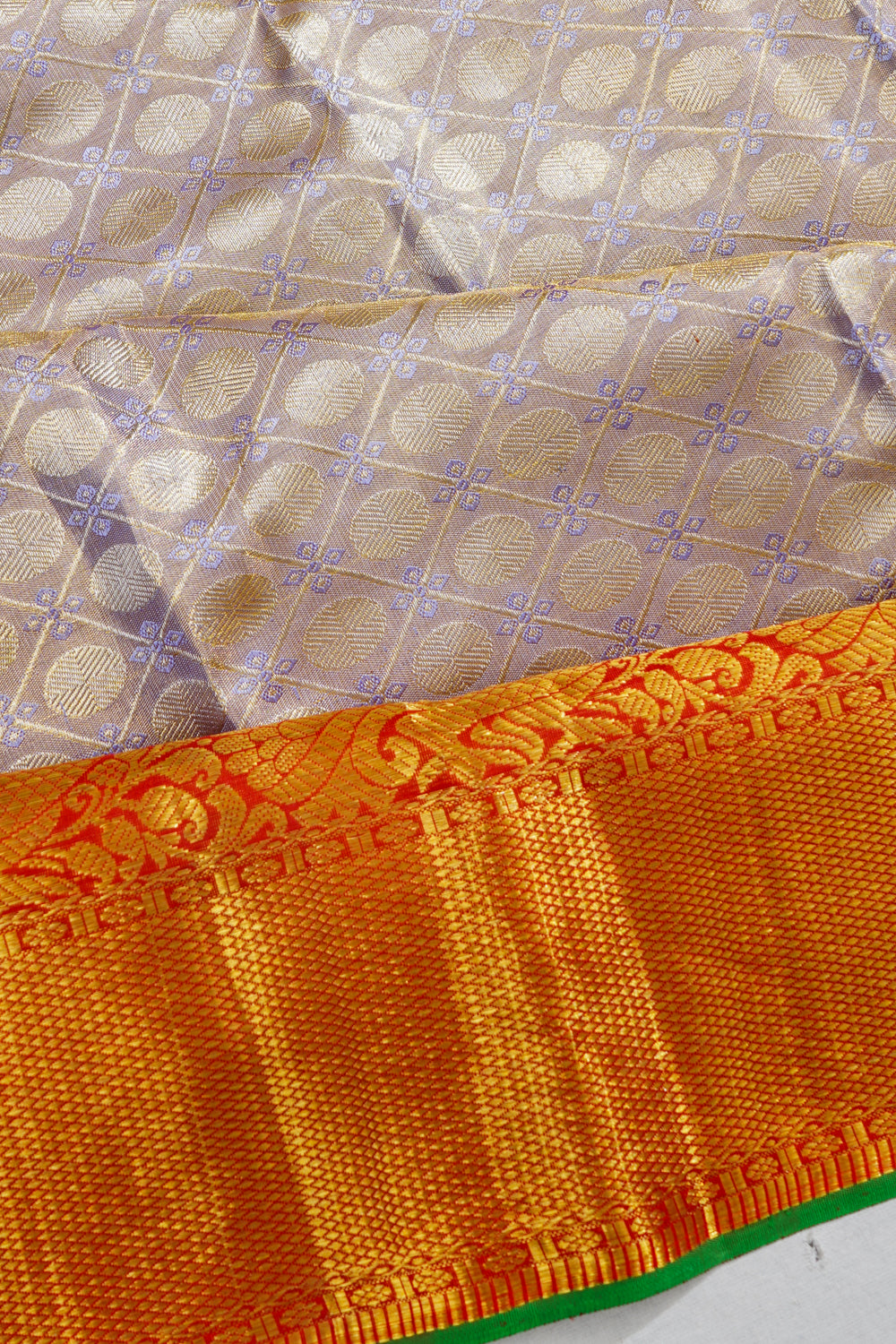 Kanchipuram Silk Tissue Brocade Blue Saree