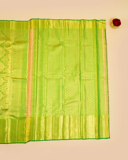 Kanchipuram Silk Tissue Brocade Pink Saree