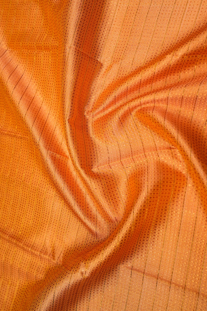 Kanchipuram Silk Checks And Butta Mustard Yellow Saree