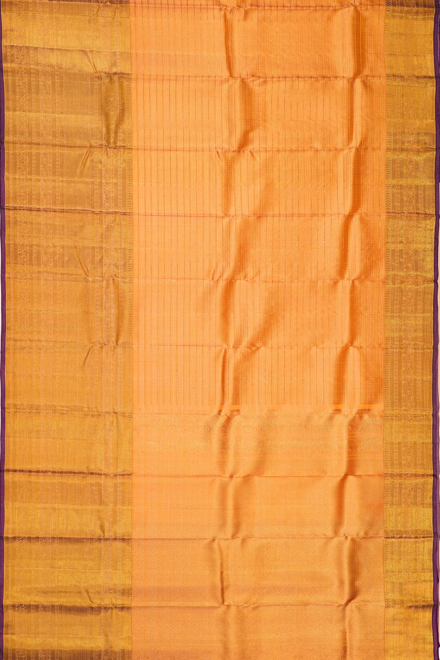 Kanchipuram Silk Checks And Butta Mustard Yellow Saree