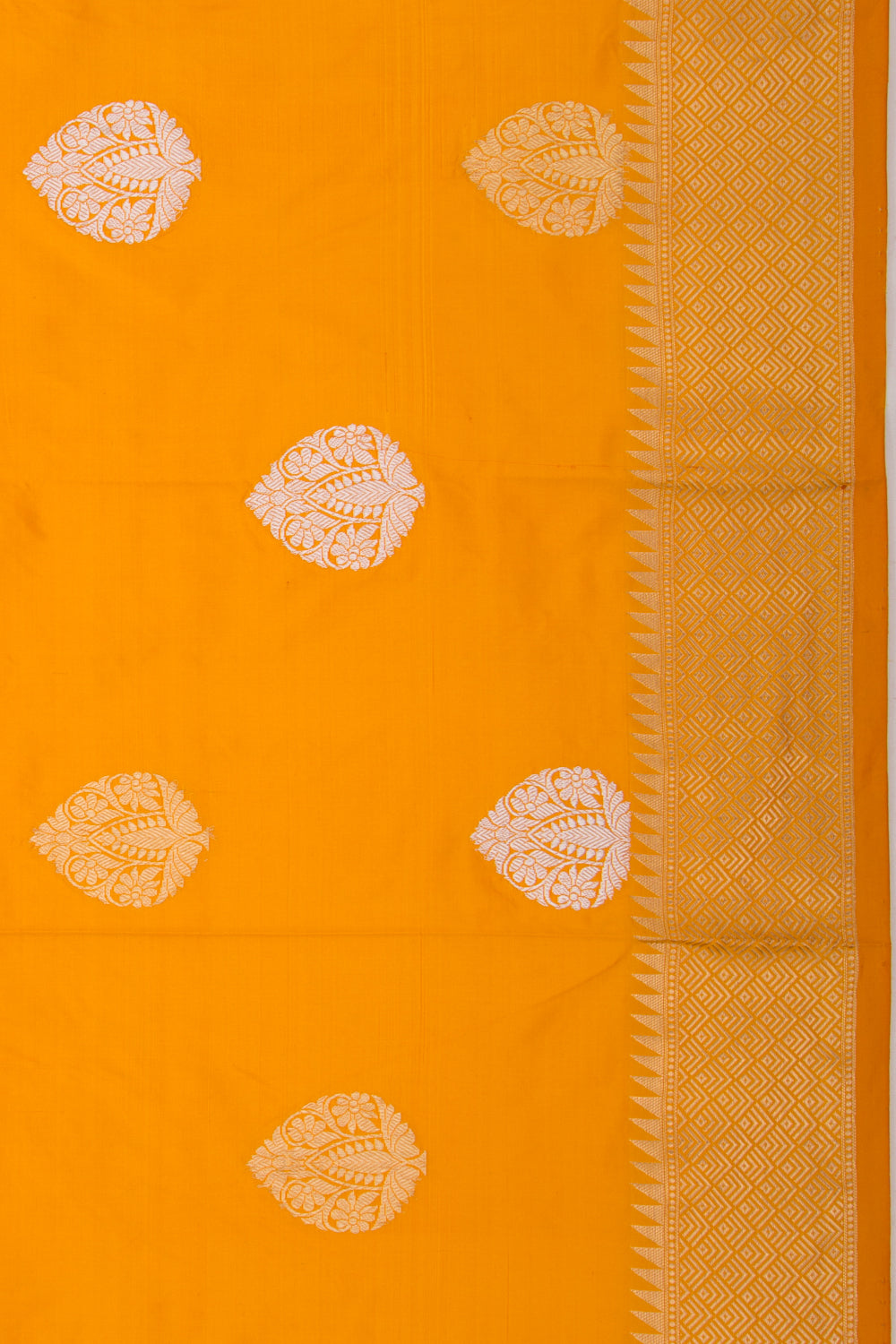 Banarasi Katan Silk Butta Mustard Yellow saree