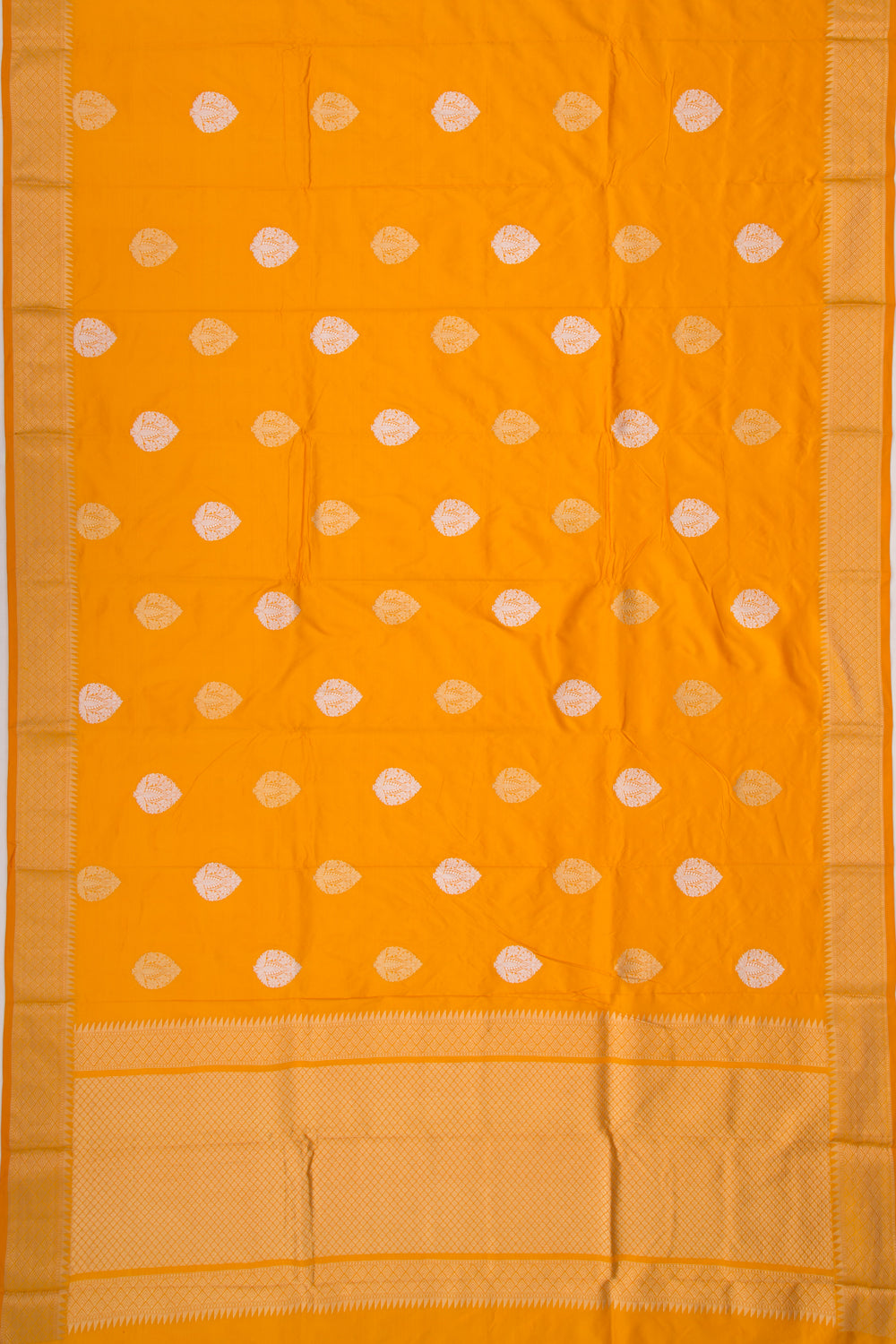 Banarasi Katan Silk Butta Mustard Yellow saree