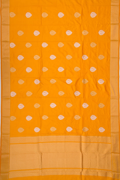 Banarasi Katan Silk Butta Mustard Yellow saree