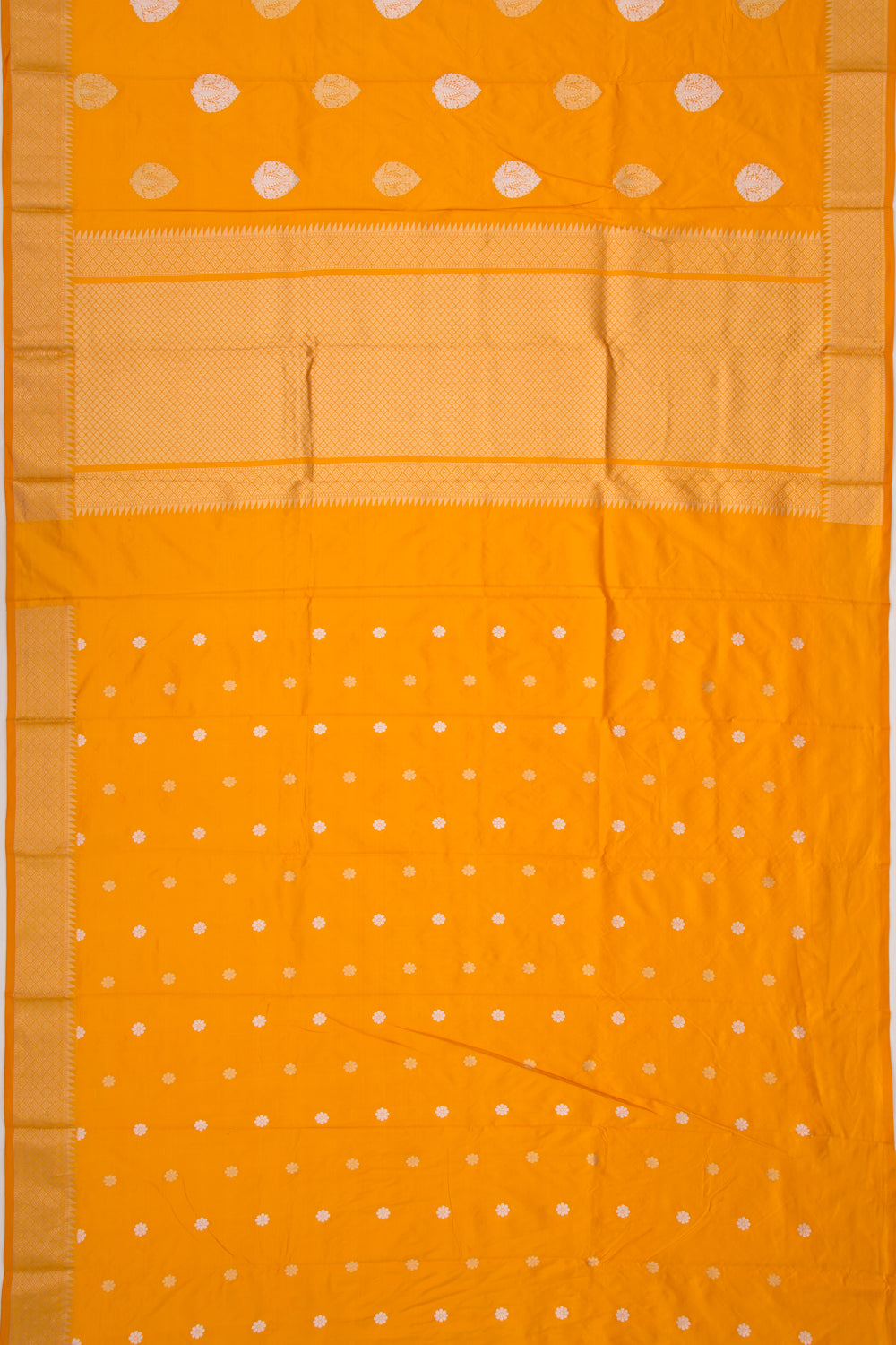Banarasi Katan Silk Butta Mustard Yellow saree
