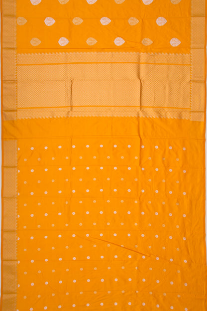 Banarasi Katan Silk Butta Mustard Yellow saree