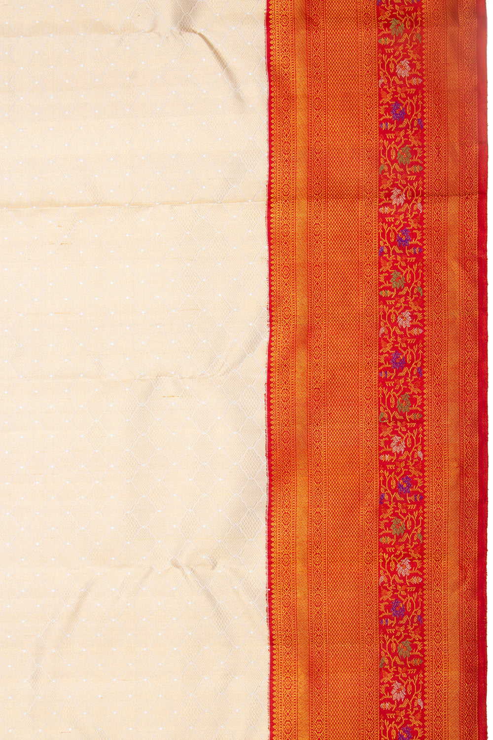 Kanchipuram Silk Brocade Cream Saree
