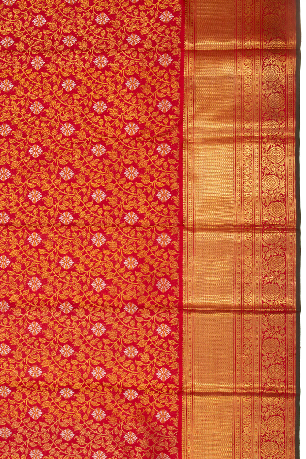 Kanchipuram Silk Jaal Red Saree