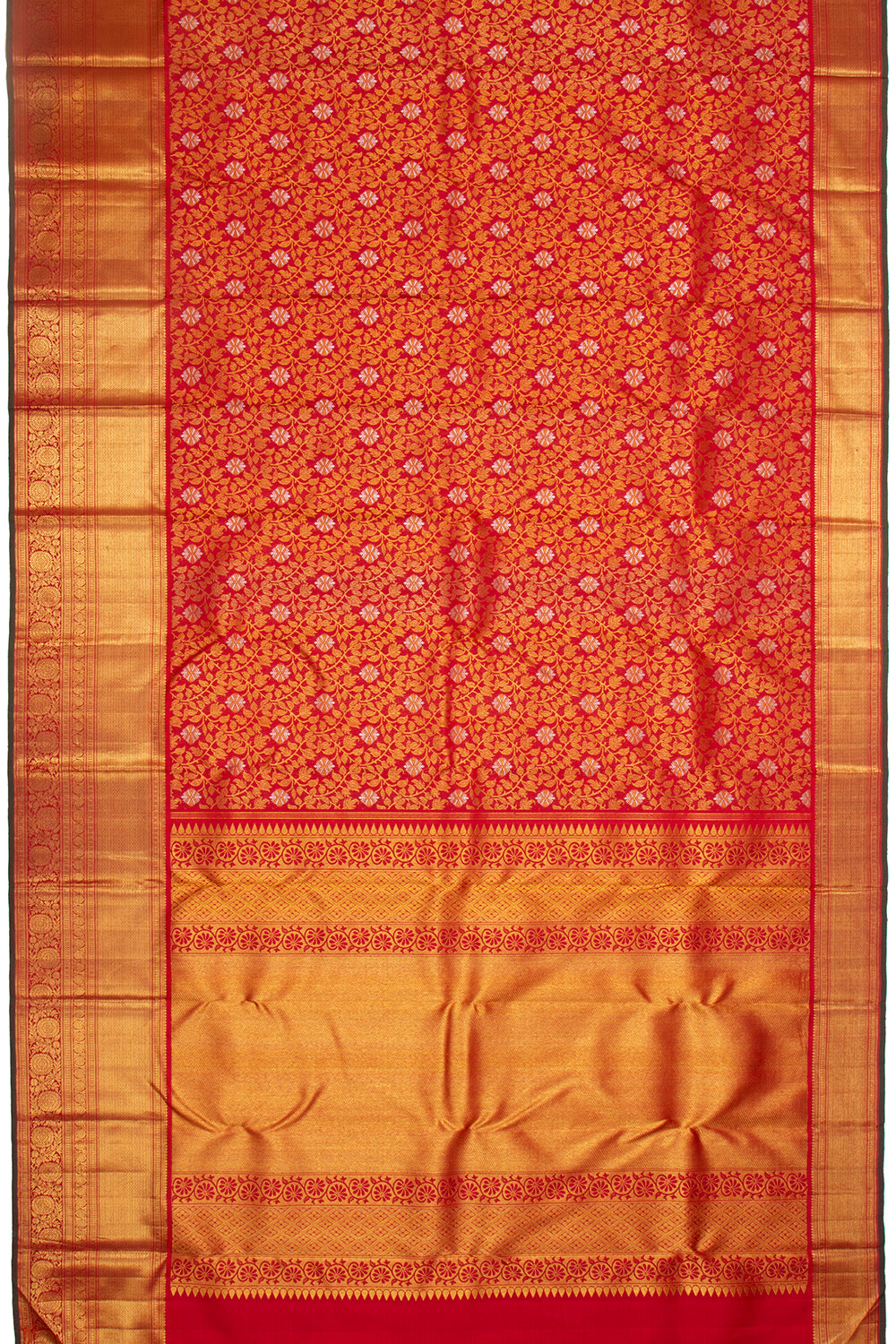 Kanchipuram Silk Jaal Red Saree