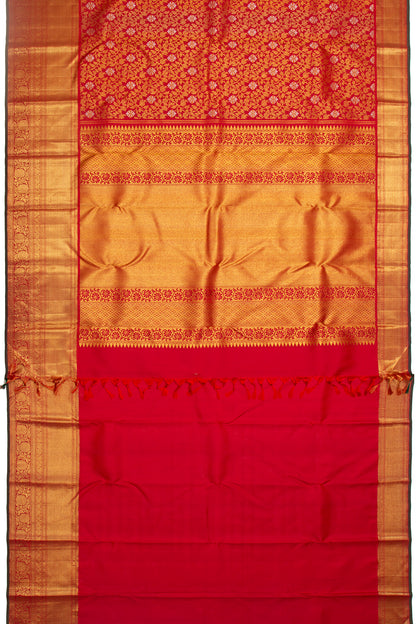 Kanchipuram Silk Jaal Red Saree