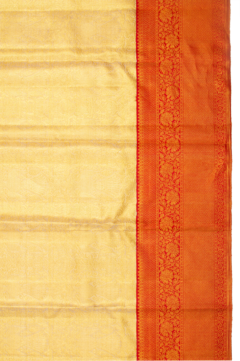 Kanchipuram Silk Tissue Brocade Gold Saree