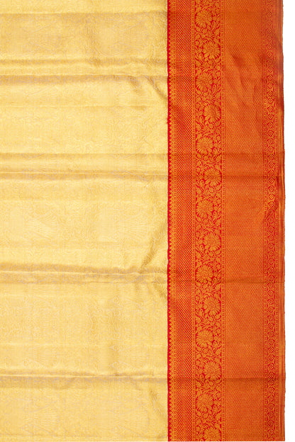 Kanchipuram Silk Tissue Brocade Gold Saree