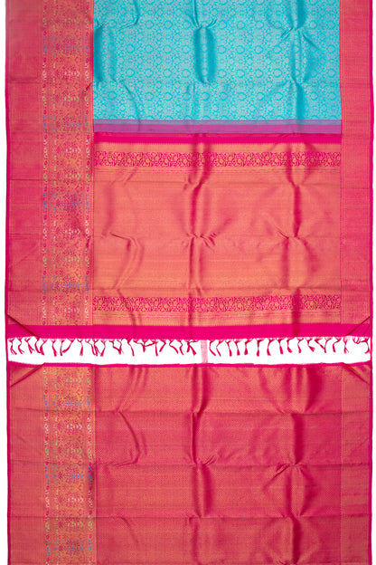 Kanchipuram Silk Jaal Sky Blue Saree