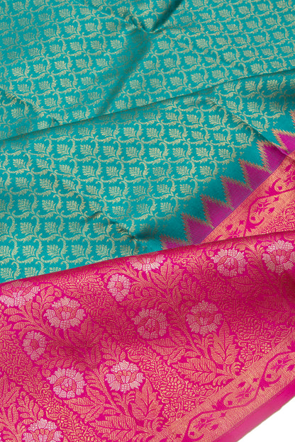 Kanchipuram Silk Brocade Sea Green Saree