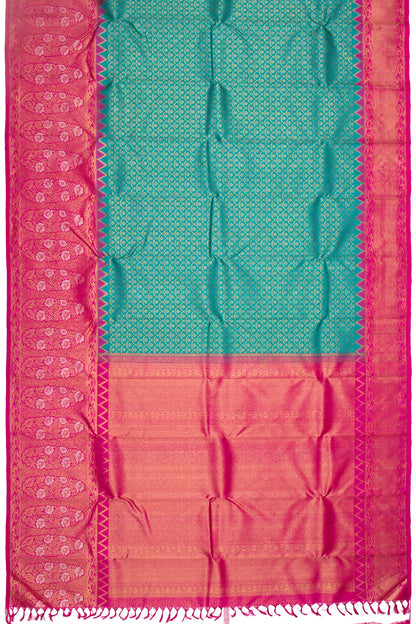 Kanchipuram Silk Brocade Sea Green Saree